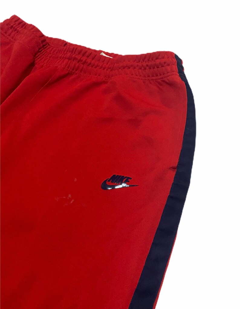 NIKE Fleece Joggers in Crimson Red with Dark Blue Side Detail | Etsy