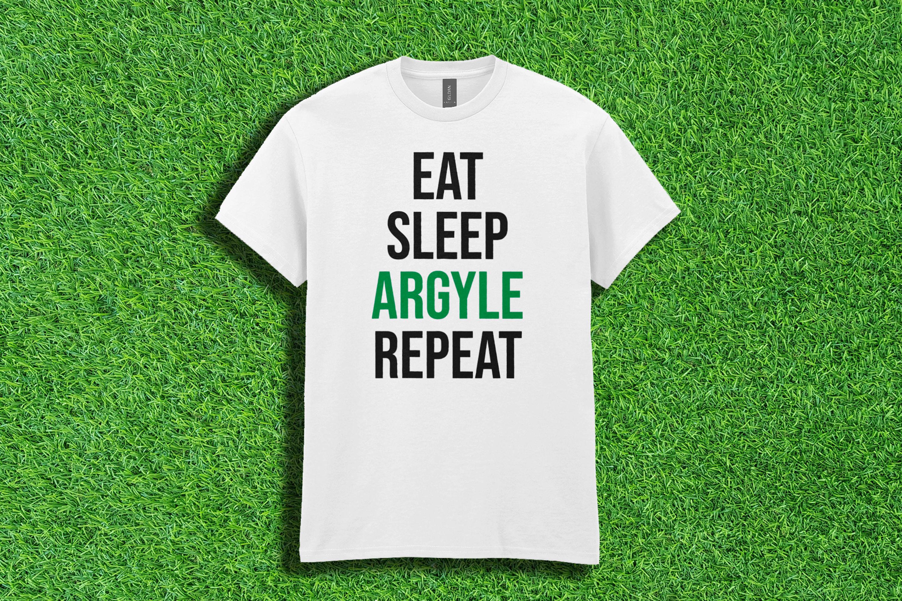 Plymouth Argyle inspired Eat Sleep Argyle Repeat Gildan Heavy Cotton T-Shirt