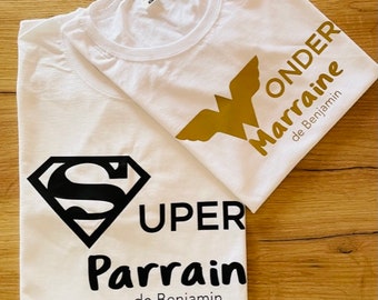 Duo de  Tee-shirts Parrain & Marraine (voir modèles)