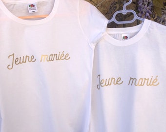 DUO tee-shirts "Jeunes mariés" ou "Jeunes pacsés"