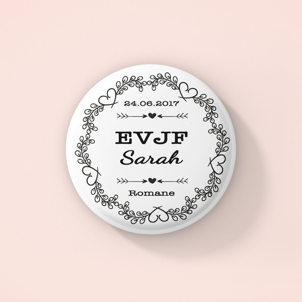 Les Badges EVJF et EVJG (épingle, aimant, décapsuleur, miroir : voir modèles)