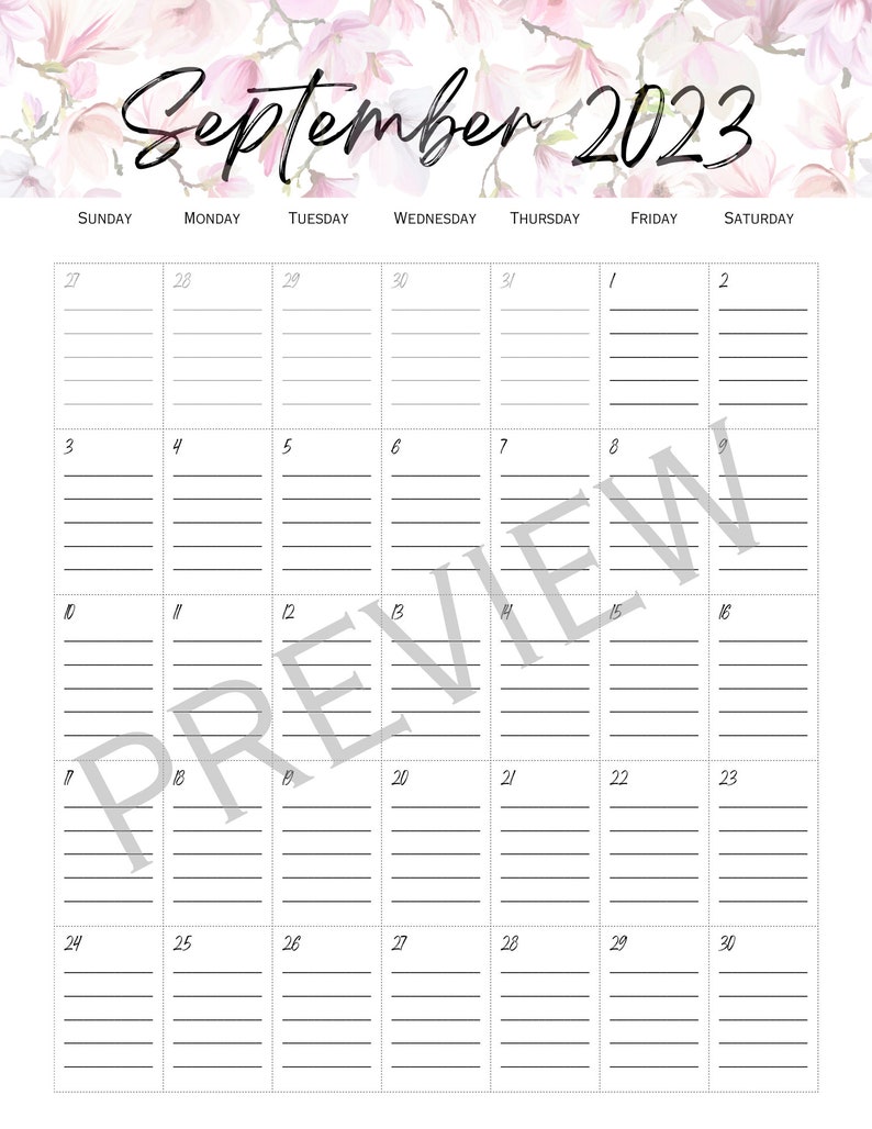 July 2023 June 2024 Monthly Calendar Watercolor Floral Etsy Ireland