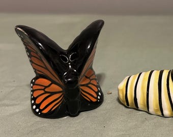 Mini Caterpillar and Butterfly Salt and Pepper Shakers
