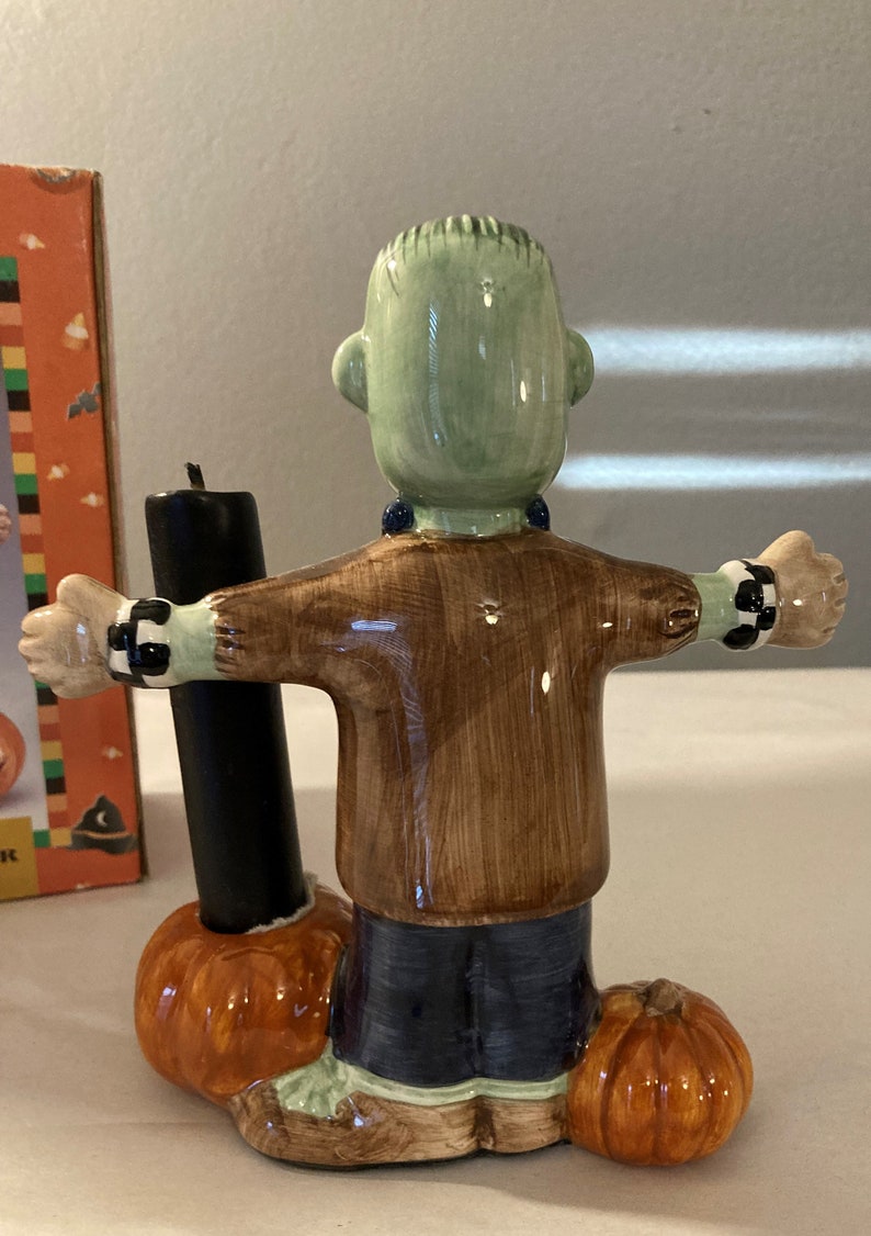 Debbie Mumm 1998 Sakura Frankenstein Halloween Candle Holder Etsy