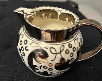 Wedgewood of Etrutia and Barlaston 3" Metallic Siver and Ivory Creamer