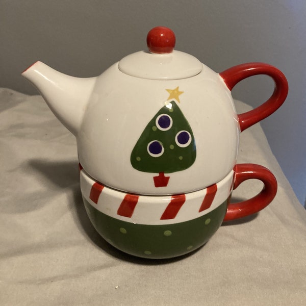 Christmas Teapot Etsy