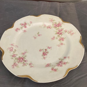 Limoges Haviland Plate Pink Flowers Gold Accents