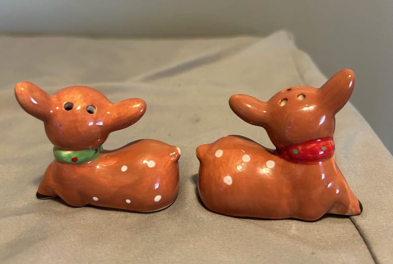 Mini Deer Christmas Salt and Pepper Shakers Etsy Australia