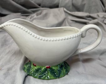 Blue Sky Christmas Gravy Boat