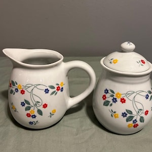 Corelle English Meadow Creamer and Sugar Bowl