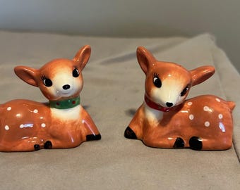 Mini Deer Christmas Salt and Pepper Shakers