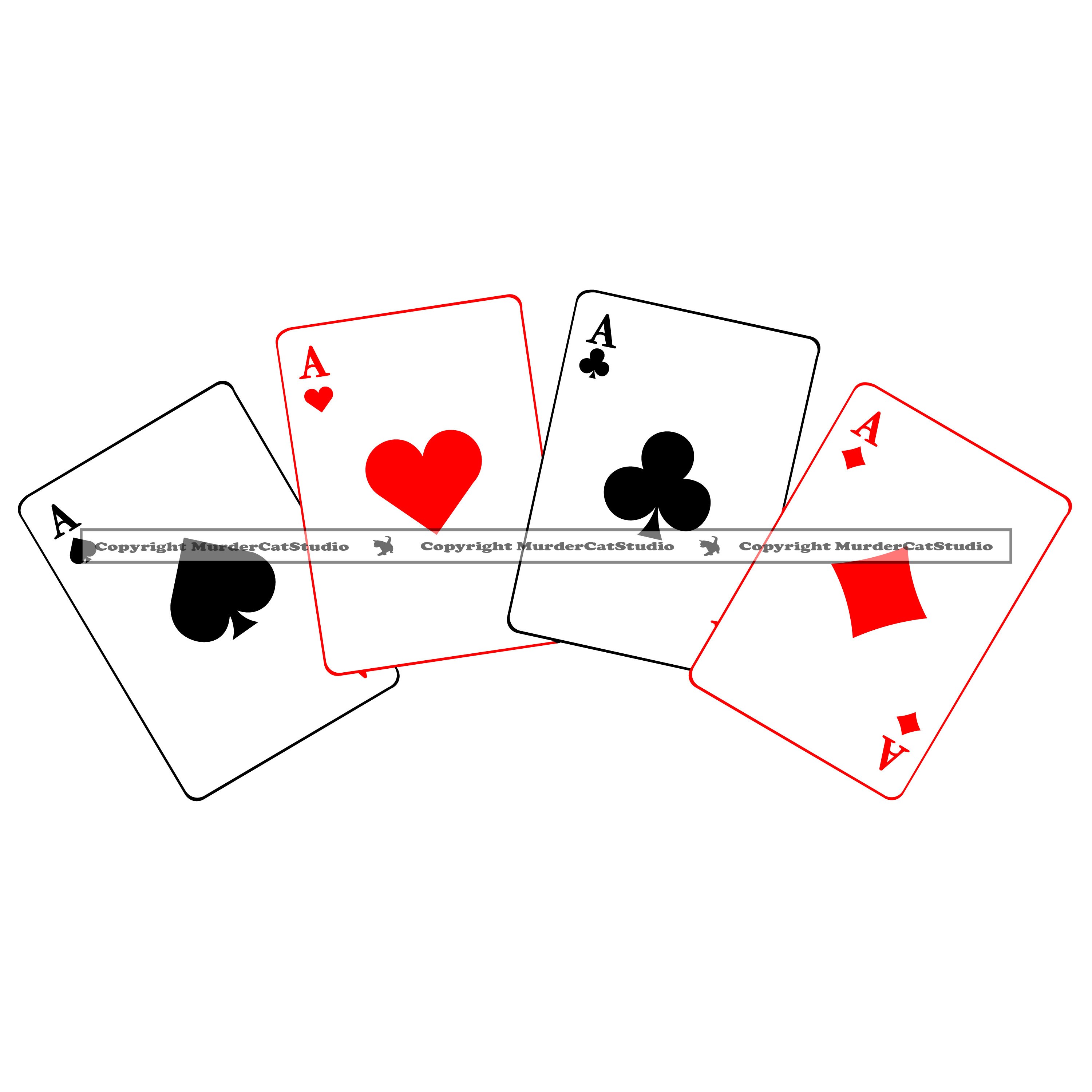 Ace Clubs Heart Diamond Spade 4 Of A Kind Poker Card Hand Game Etsy
