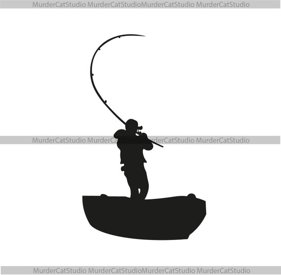 Fishing Rod #6 Line Reel Sport Fish Catch Detailed Outline Silhouette Cameo SVG EPS Design Logo PNG Vector Clipart Cutting Cricut