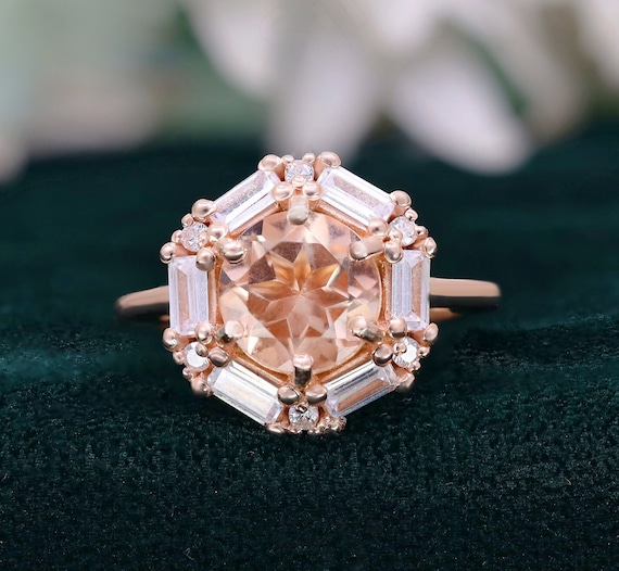 Bague Argent 925 Et Pierre Morganite - Taille 54 - Neuf Sans Emballage