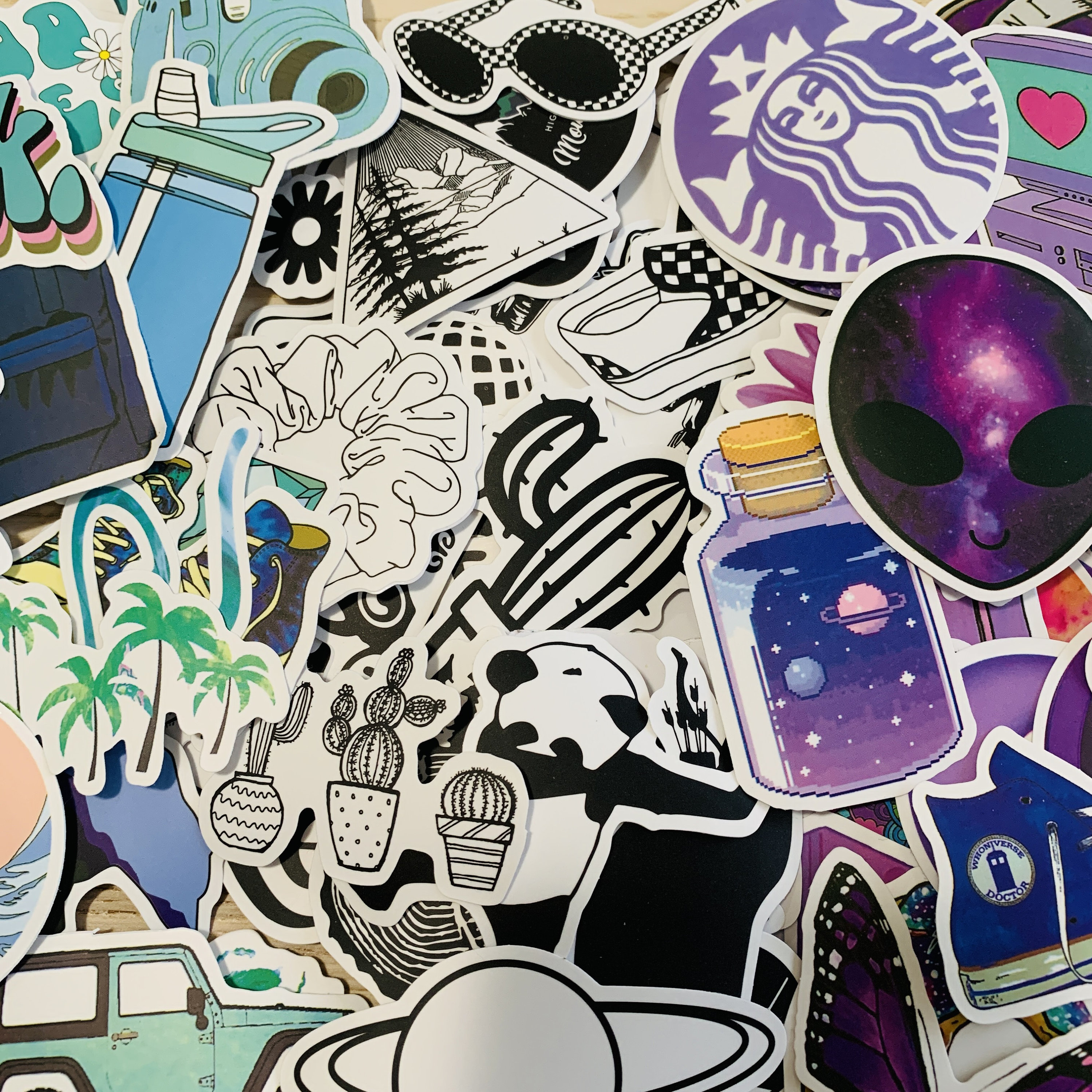 Build your own sticker pack aesthetic stickers monochromatic etsy