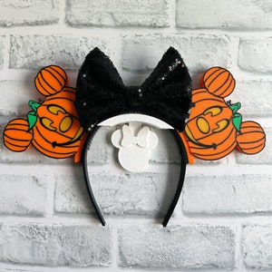 Jack O Lantern Mouse Ears: Light Up Halloween Headband