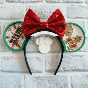 Gingerbreads on Main (Interchangeable) Mouse Ears, Disney Ears, Magnetic, 3D Printed Mickey Ears, Minnie Ears, Main Street Bakery
