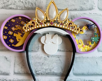 The Lost Princess Interchangeable Ears, rapunzel , tangled Ears, 3D printed, Magnetic, Disney Ears, punzie