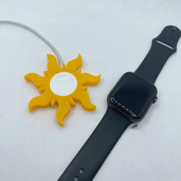 Punzie Sun Apple Watch Charger Buddy, Rapunzel, Tangled, 3D Printed  Charger Dock, Charger Case, Charger Cover