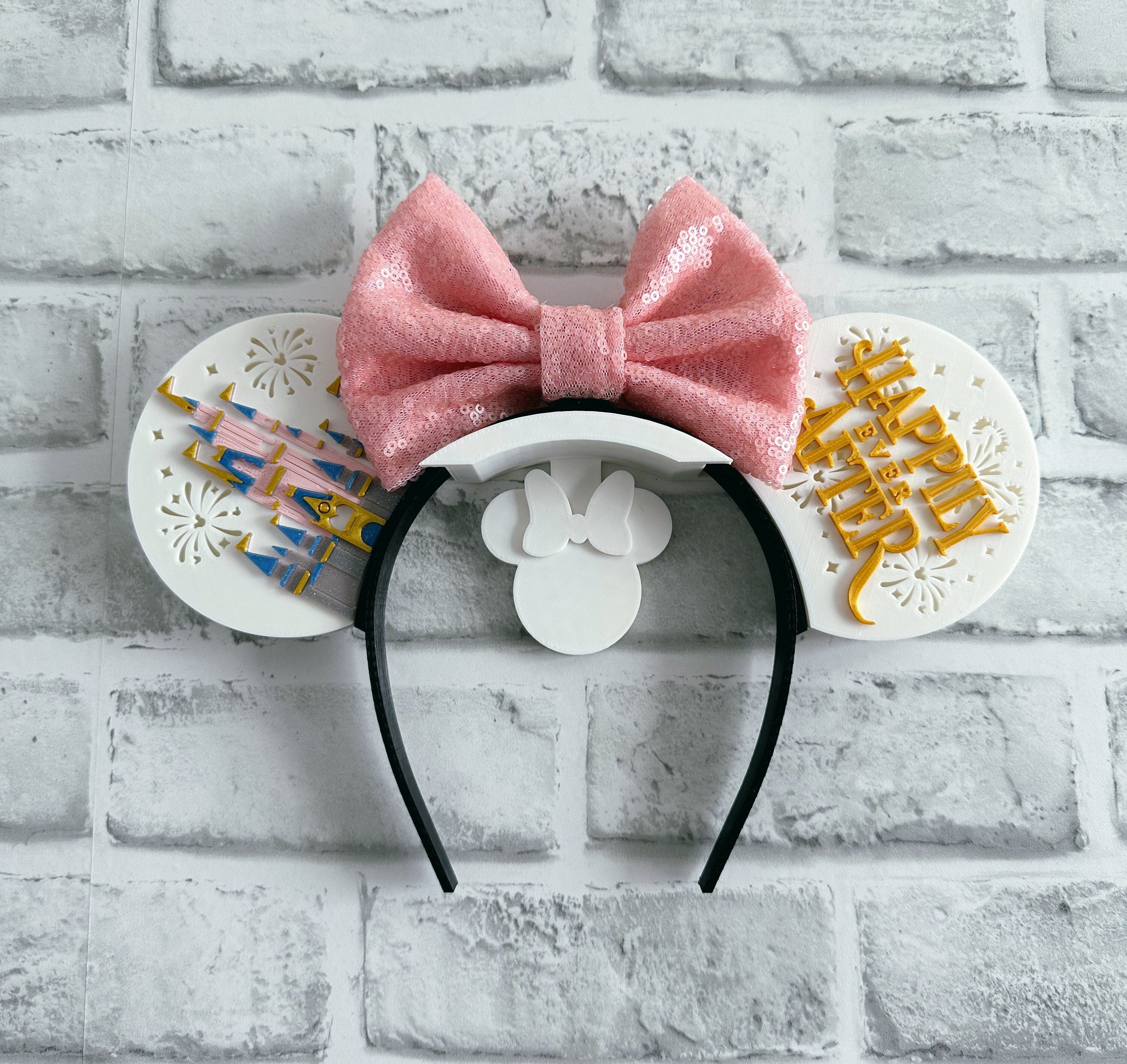 Light Up Happily Ever After (Interchangeable) Mouse Ears, Disney Magic Kingdom Ears, Magnetic, 3D Printed, Minnie Ears, Castle Ears