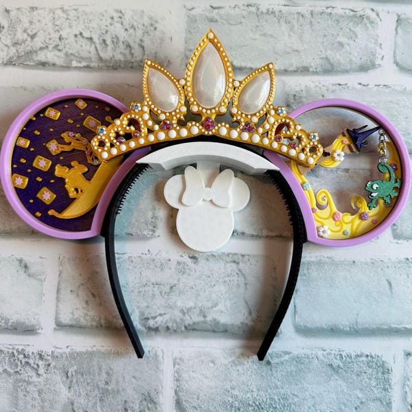 Orejas intercambiables de Rapunzel Enredados impresas en 3D de La Princesa Perdida