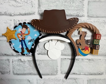 Round Up Rodeo Interchangeable Ears, magnetic, woody, Toy Story,  Ears, 3D printed, Disney Ears