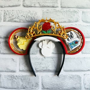 Enchanted Tales Interchangeable Ears, belle, beauty and the beast Ears, 3D printed, Magnetic, Disney Ears, belle ears
