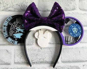 Happy Haunts Glow in The Dark Interchangeable Ears, haunted Mansion, madame Leota, 3D printed, Magnetic, Disney Ears, hitchhiking ghosts