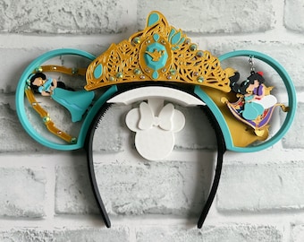 Arabian Nights Interchangeable Ears: Aladdin 3D Printed, princess jasmine, mouse ears