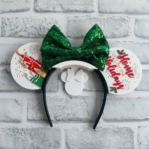 Home for the Holidays Light Up (Interchangeable) Mouse Ears, Disney Christmas ears, Magnetic, 3D Printed Mickey Ears, Minnie Ears