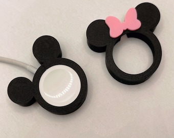 Mickey & Minnie Apple Watch Charger Buddy, Charger Dock, Charger Case, Charger Cover, 3D Printed