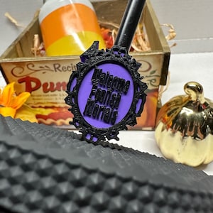 Topper de paja de mansión encantada, Disney, Halloween, amigo de paja, accesorios de vaso, mortales tontos de bienvenida,