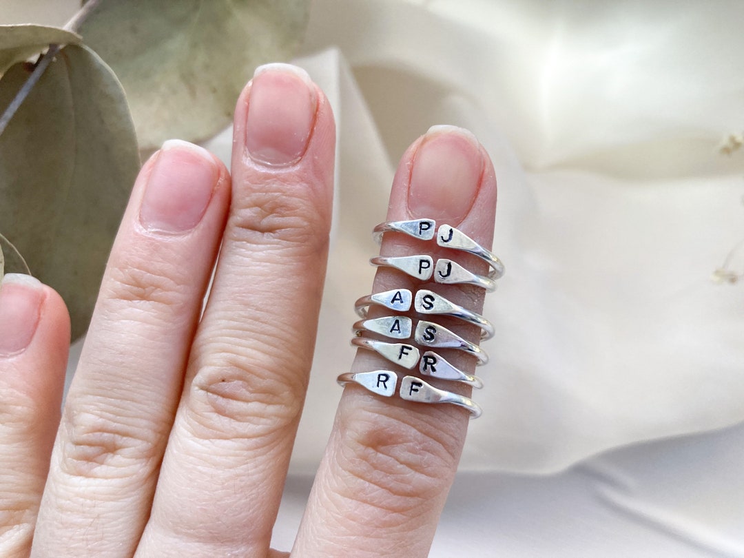 Minimalist Initial Ring - Handcrafted in 925 Silver - Sleek Open Design ...