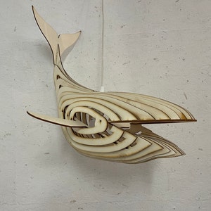 Whale lamp / Moby-Dick lamp, ceiling lamp as a kit, WHALE Ceiling Chandelier. Handmade. Wooden pendant light. Lighting, Hanging lamp.