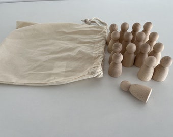 Game cones, figure cones, game figures, wooden cone blank bulbous 30 x 60 mm