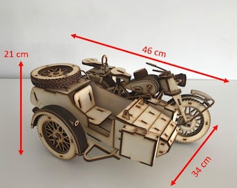 Motorcycle R75 with sidecar as 3D large model kit