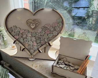Wedding heart, wedding ceremony decor, guest book in heart shape, wooden decorations, drop box heart, bridal shower gift, wedding party