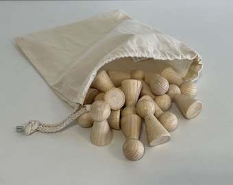 Game cones, figure cones, game figures, wooden cone blank 30 x 60 mm