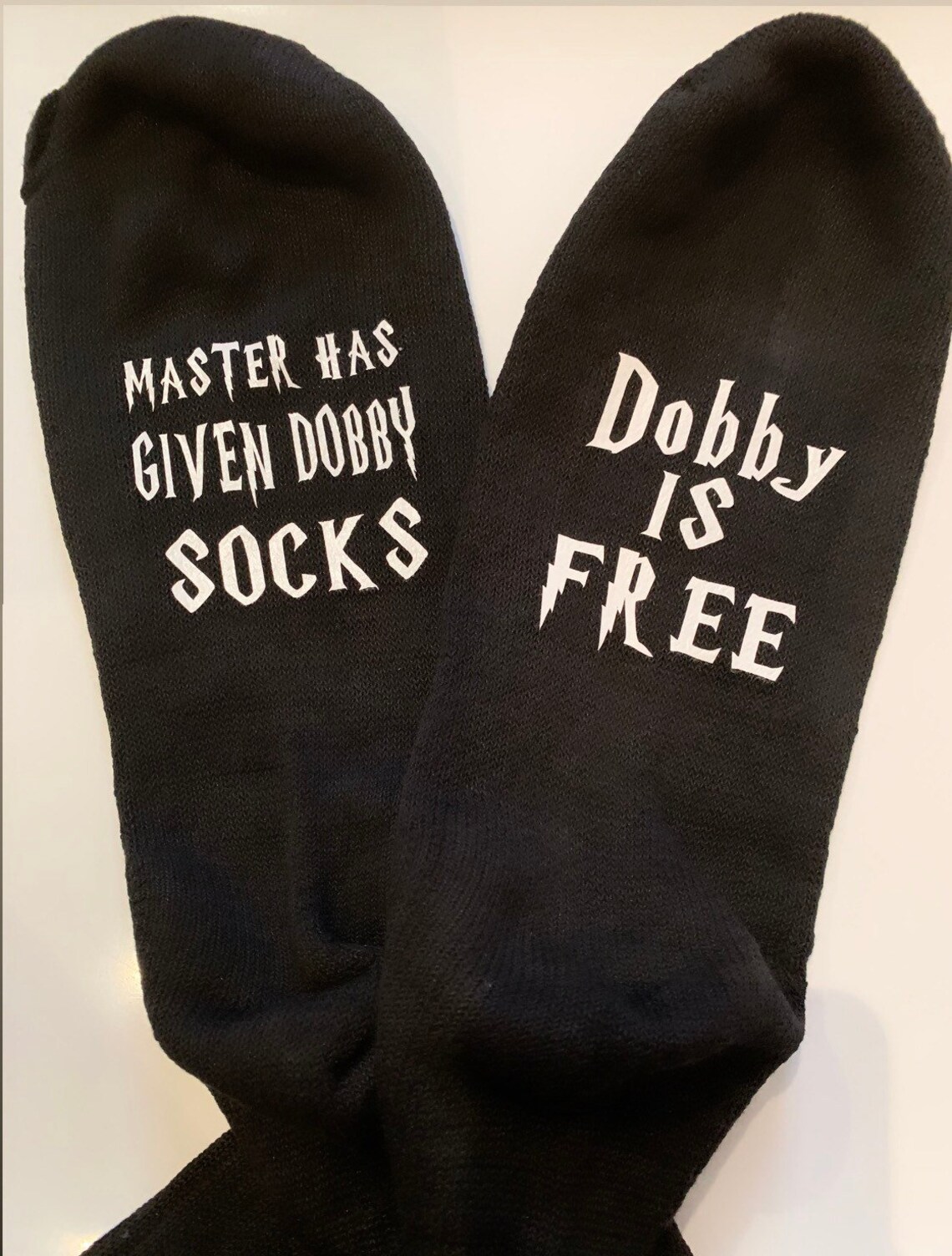 Funny socks. Harry Potter inspired. Master has given Dobby Etsy