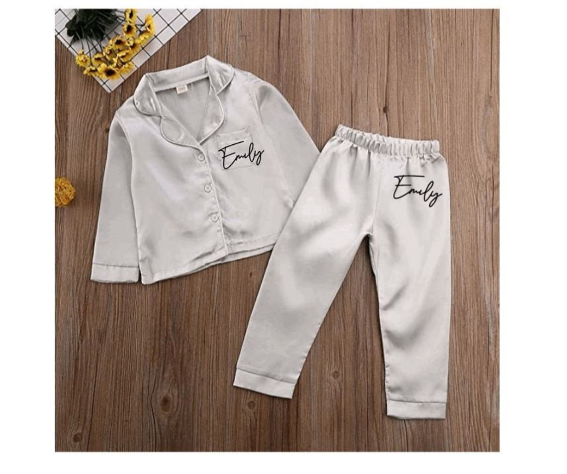 Personalised Childrens pjs name pyjamas birthday Etsy