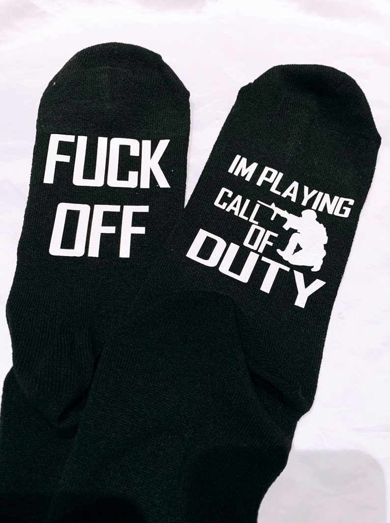 Mens call of duty gamer socks rude socks gamer gift Etsy