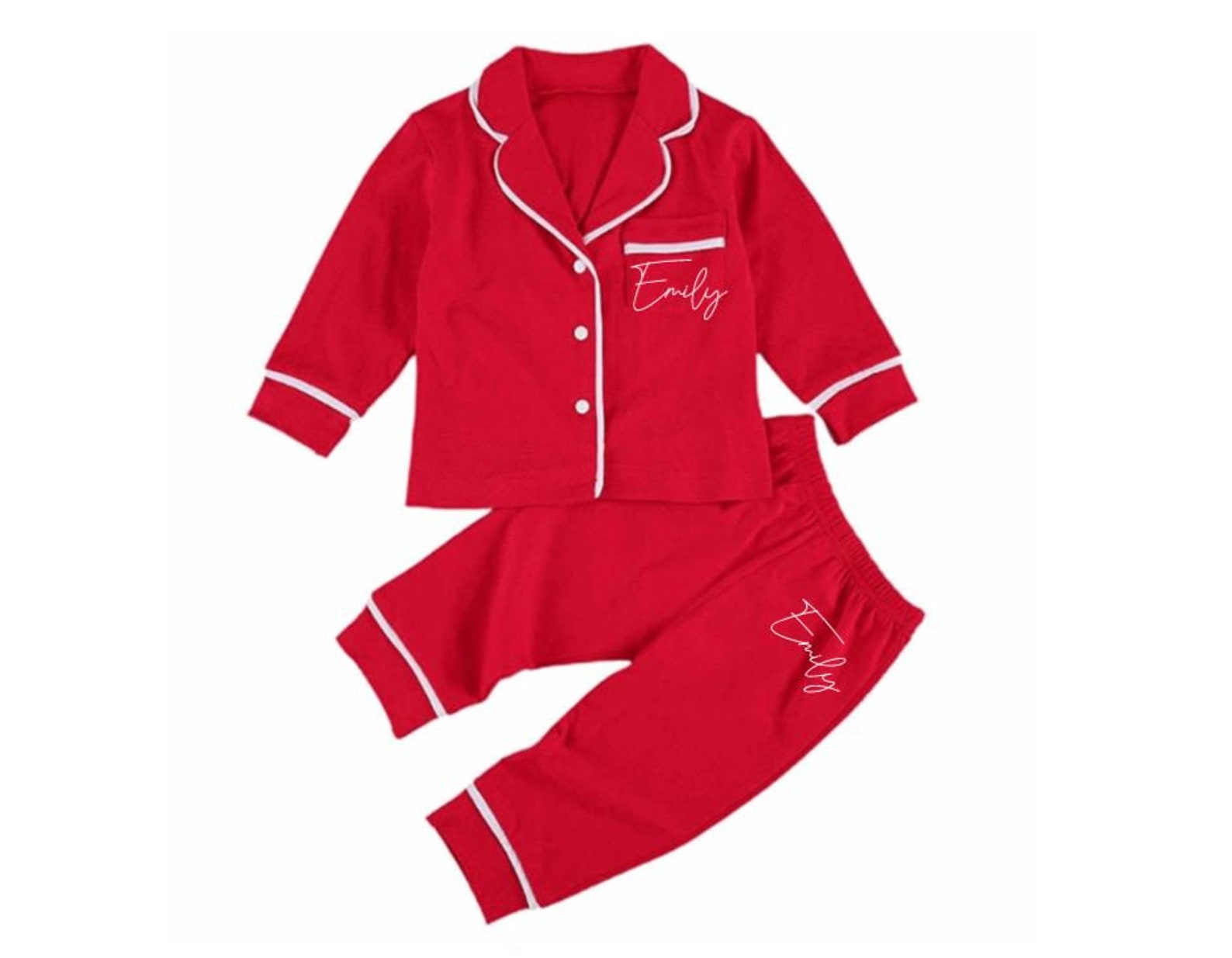 Personalised Childrens pjs name pyjamas birthday Etsy