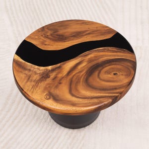 ROUND Unique Wood Epoxy Resin Table Top 19 Inches, Modern Rustic Resin Table | Lumber Grand