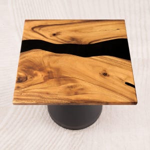 SQUARE Handmade Epoxy Resin Table Top, Luxury Handcrafted Accent Table 23 Inches | Lumber Grand