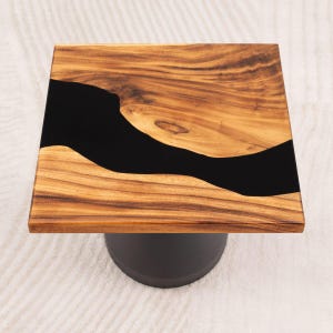 SQUARE Elegant Epoxy Resin Table Top 19 Inches, Luxury Handmade Home Decor Table | Lumber Grand