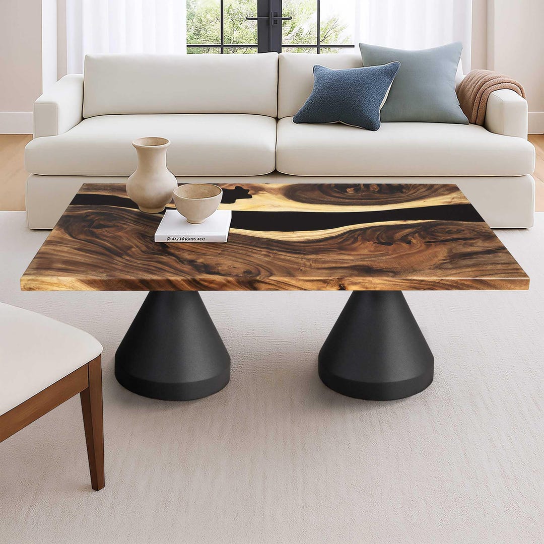 Rectangular Table Top Only Rectangle Table Top - Unique Handcrafted Epoxy Dining Table Top, Coffee ...