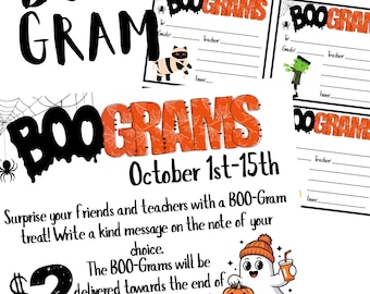 Editable Boo-Grams | PTO Fundraiser Printable | Halloween School Fundraiser | Digital Download