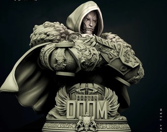 Doctor Doom Bust - Marvel - Fan Art - by Wicked 18 cm Grey Resin