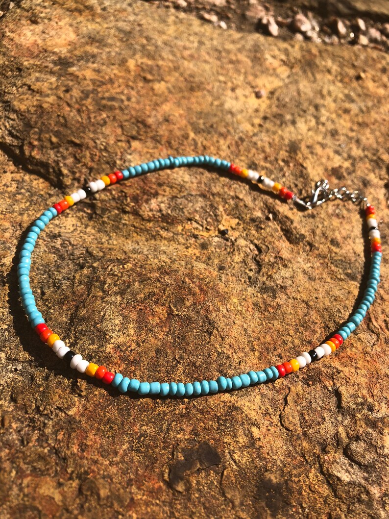 Boho Beaded Choker/Necklace Seed Bead Choker Western Choker | Etsy