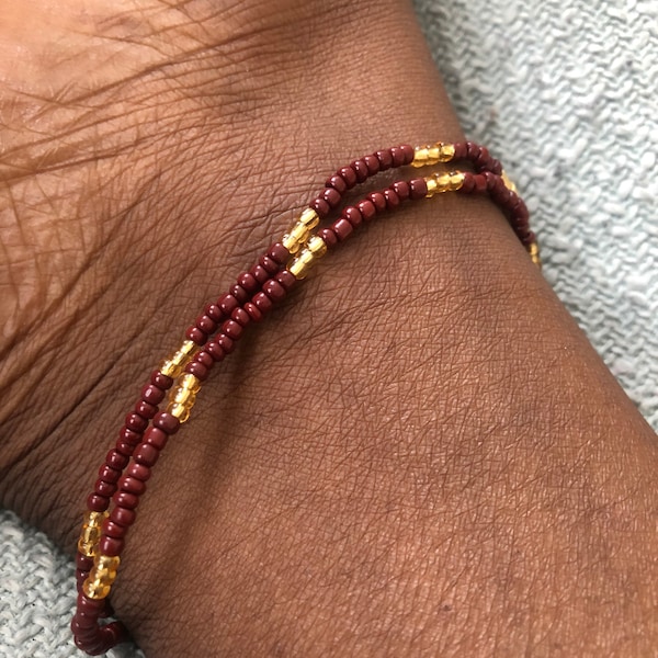 Brown anklet- Beaded ankle chain